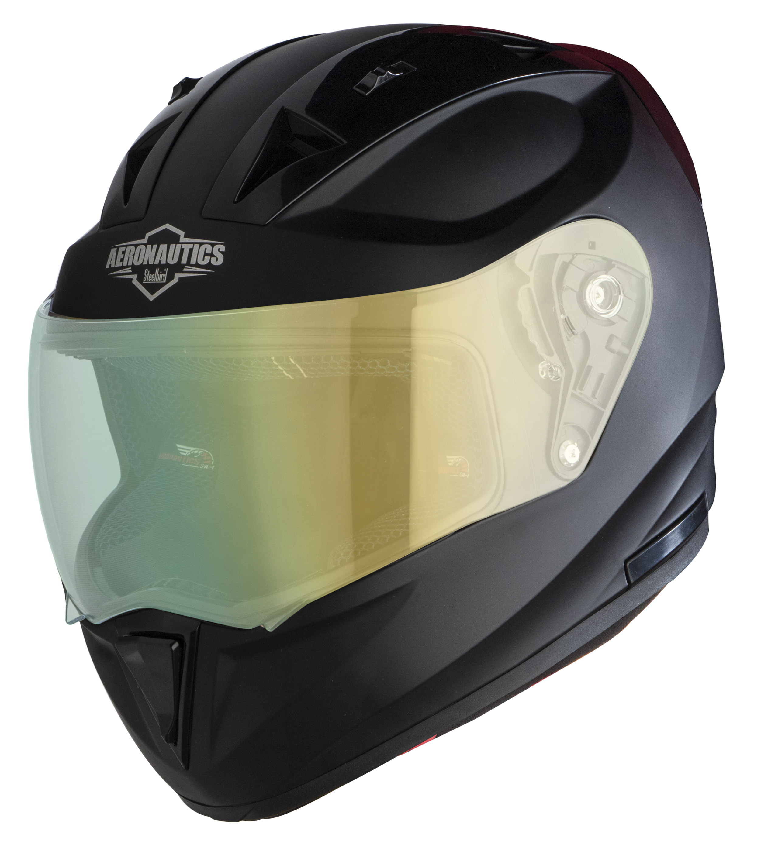 SA-1 Aeronautics Mat Mid Night Black( Fitted With Clear Visor Extra Green Night Vision Visor Free)